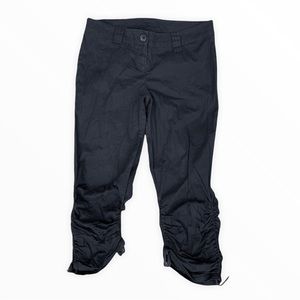 Y2K Koji Yohji black ruched capri pants
